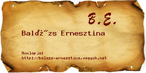 Balázs Ernesztina névjegykártya