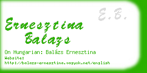 ernesztina balazs business card